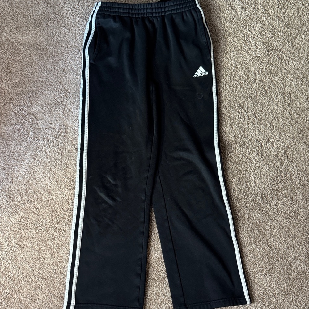 Adidas Kids Black Sweatpants with White Trim